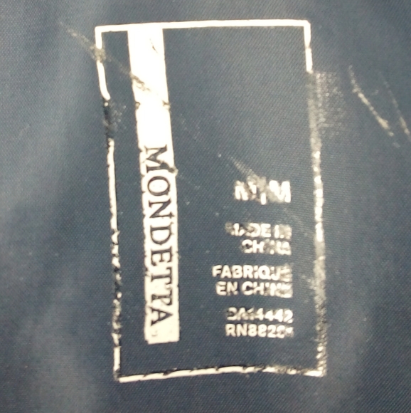 MONDETTA QUILTED OVERLAY RAIN PARKA TRENCH COAT NAVY BLUE M - Picture 2 of 12